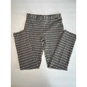 Calvin Klein Women’s Size 4 Black White Geometric Straight Leg Pants Stretch